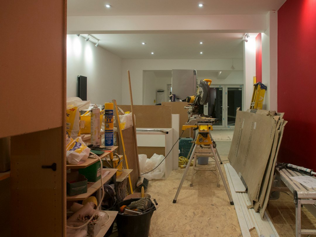 Residential home extension construction in progress, illustrative photograph